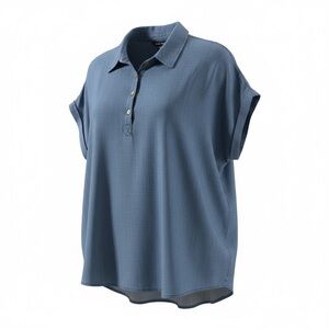 Women's Ellen Tracy Relaxed Denim Blue Popover Dolman Sleeve Top XL